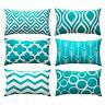 Kd008teal1220-6 Top Fine Aqua Decorative Throw Pillow Covers Durable Canvas Outdoor