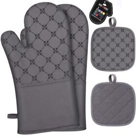 Kegouu Oven Mitts And Pot Holders 4pc Set500 Heat Resistant Non Slip