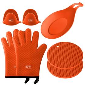 Kft 645637120754 7 Pcs Set Oven Mitts And Pot Holders Sets Kitchen Essentials Heat Resistant