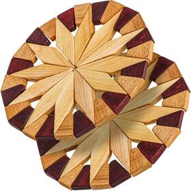 Kibs Group 711181803501 Wooden Trivets For Hot Dishes - 2 Pcs Natural Handmade Wood Trivet Mat Sturdy