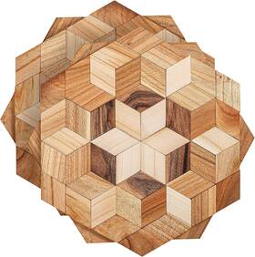 Kibs Group 744110862645 Wooden Trivets For Hot Dishes - 2 Pcs Natural Handmade Wood Trivet Mat Sturdy