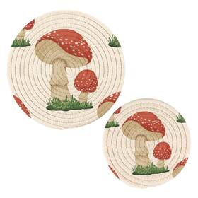 Kigai 994170412860 Vintage Multicolor Pattern In Turkish Style Round Cotton Trivets Pot Holders Hot