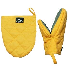 B0bq65c792 Kisx Yellow Mini Silicone Oven Mitts And Pot Holders Set - Heat Resistant Kitchen Glove
