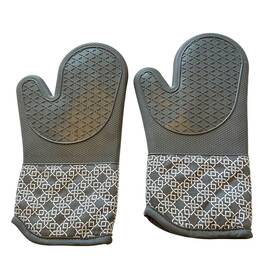 Kitchen 652054432650 Silicone Shell Oven Mitts Heat Resistant 500 Degrees Waterproof Set Gray