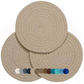 Kitchen Discovery 667199331577 Trivets For Hot Pots And Pans - 8 Inch Chenille Set Of 3 Large Woven Ho
