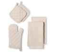 Kitchen Essentials 5 Piece Tan Pack Oven Mitt Pot Holders Towels 100 Cotton 490670704177