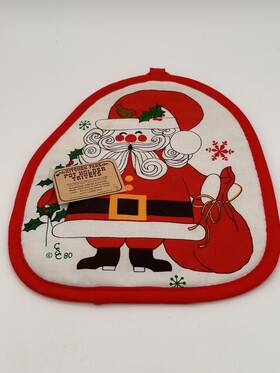 Xm22 Kitchen Fare Vintage Kitsch Santa Claus Potholder/hot Pad Christmas Nwt Usa 80