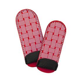 120504-11 Kitchen Grips 2 Piece Deluxe Pan Handle Holder Set Woven Pattern Cherry