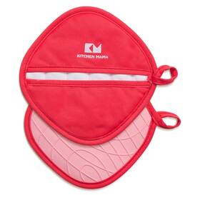Kitchen Mama 711216781091 Silicone Pot Holders - Heat Resistant Non-slip Surface Dual Pocket Design W
