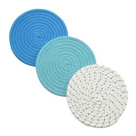 Kitchen Pot Holders Set Trivets 100% Pure Cotton Thread Weave Hot Holder