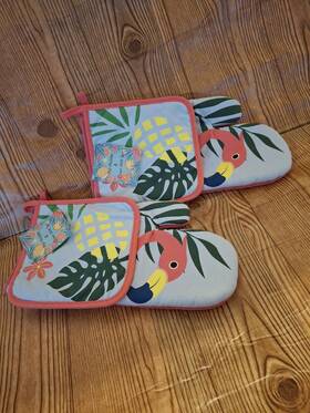 Sku759 Kitchen Pot Holder And Oven Mitt Set