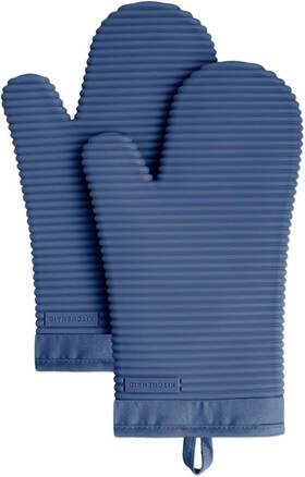 02013117tdkaa Kitchenaid Ribbed Soft Silicone Oven Mitt 2-pack Set 7.5 Inch X13 Blue Willow