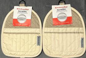 Kitchenaid 028332343299 2 Pack Pot Holder Heat Protection Patch Gourmet Textiles 100% Cotton