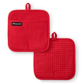2p023017tdka Kitchenaid Gourmet Series Gridlines Pot Holders 2-pack 8 Inch X8 Passion Red