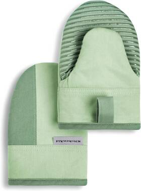 Kitchenaid 313025682688 Beacon Two-tone Non-slip Mini Oven Mitt Set Pistachio/graphite Green