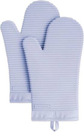 Kitchenaid 313041854809 Ribbed Soft Silicone Oven Mitt Set Lavender Cream 2 Count 7.5 Inch X13