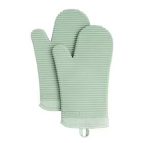 Kitchenaid 313047832801 Ribbed Soft Silicone Pistachio Green Oven Mitt Set 2-pack