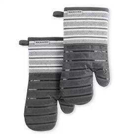 Kitchenaid 445020454434 Albany Cotton Charcoal Grey Oven Mitt Set 2-pack