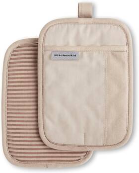 Kitchenaid 445022044084 Beacon Two-tone Non-slip Pot Holder Set Milkshake/beige 7 Inch X10 2 P