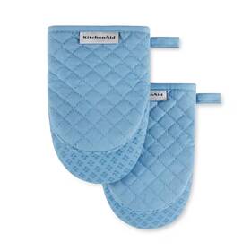 Kitchenaid 445049258228 Asteroid Silicone Grip Blue Mini Oven Mitt Set 2-pack