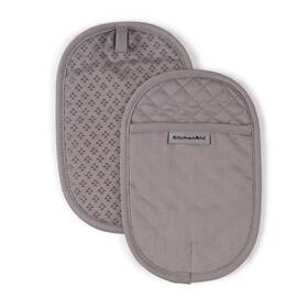 Kitchenaid 705353939136 Asteroid Silicone Grip Gray Pot Holders Set 2-pack