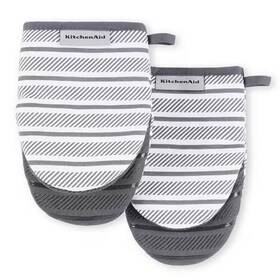Kitchenaid 705353965647 Albany Cotton Charcoal Grey Mini Oven Mitt Set 2-pack