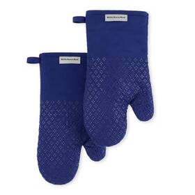 Kitchenaid 744110277951 Asteroid Silicone Grip Cobalt Blue Oven Mitt Set 2-pack
