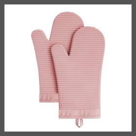 91656607 Kitchenaid Ribbed Soft Silicone Oven Mitt 2-pack Set Dried Rose 7.5 Inch X13