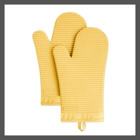 91656611 Kitchenaid Ribbed Soft Silicone Oven Mitt 2-pack Set Orange Sorbet 7.5 Inch X13