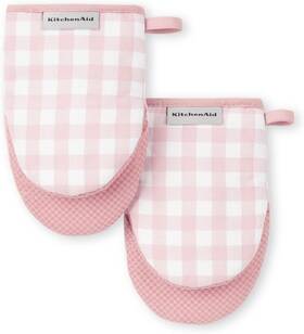 M2013122tdka Kitchenaid Gingham Mini Oven Mitt 2-pack Set Dried Rose 5.5 Inch X8