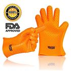 Kitchentuff New 1 Silicone Oven Mitts Bbq Grill Gloves Orange 820103148306