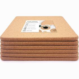 Ktlbct15 Kitlab Cork Trivet 6 Pcs High Density Thick Square Trivets For Hot Dishes 8 Inch Heat R