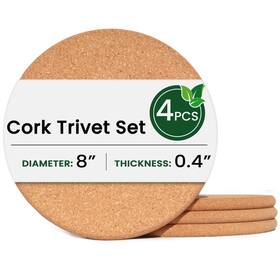 Ktwd15 Kitwild High Density 8 Inch Thick Cork Trivets For Hot Dishes Plates And Kitchen