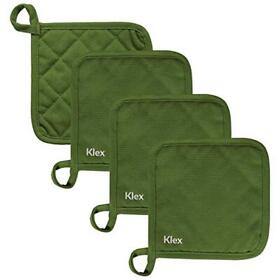 330gsm Klex 4pcs 100% Cotton Potholders For Oven Cooking And Baking Durable Pot