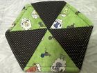 Item6148 Knitting Cotton Gingham Sheep Black Potholder Green White
