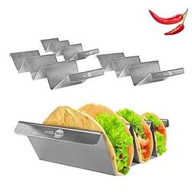 8541933036 Kool 360 Food Grade Stainless Steel Taco Holders With Handles Shells Holder Set
