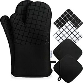 Koroda Oven Mitts Silicone Heat Resistant 500 Degrees And Pot