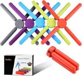 Ksendalo 313050736790 5 Pack Thick Silicone Trivets For Hot Dishes Eco-friendly Foldable Triv