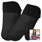 Kv-miyl-zfbl Extra Long Professional Silicone Oven Mitt Pair Black Mitts Kitchen
