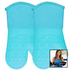 Kv-miyl-zfts Silicone Oven Mitts Quilted Cotton Lining Professional Heat Resist Kitchen
