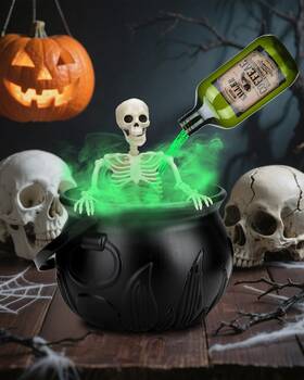 Dgs727 Kyntria Halloween Decorations Indoor - Black Witches Cauldron Complete