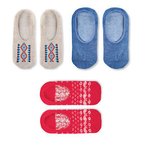 Rpl107195l5 Ladies 3-pack Southwest Print No-show Socks