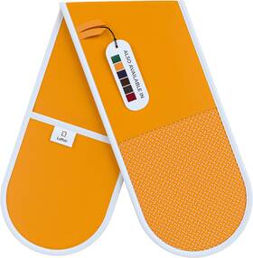Laffair 705353700996 Oven Mitts - Orange Potholders For Home Cooking Non-slip Silicon Grip