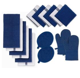 Lane Linen 840399773792 Tea Towels For Kitchen - 16 Pc Towel Set With Silicone Oven Mitts And Lane Linen 840399773792 Tea Towels For Kitchen - 16 Pc Towel Set With Silicone Oven Mitts And