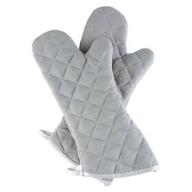 Lavish Home 191344122319 Oven Mitts Set Of 2 Oversized Quilted Mittens Flame And Heat Resistant By Silver
