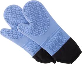 69a-64445 Lavish Home Silicone Oven Mitts Extra Long Professional Quality Heat Resistant Blue