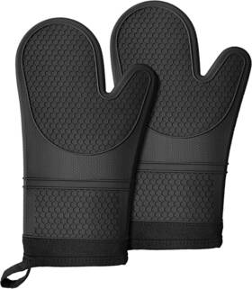 Drl-rhmn-101129 Lazebox Extra Long Silicone Oven Mitts Heat And Slip Resistant