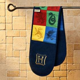 45300000106901 Le Creuset Harry Potter Hogwarts House Double Oven Mit Glove Potholder Brand New