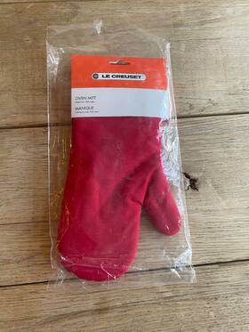 Le Creuset 630870098328 100% Cotton 14in Oven Mitt Cerise / Cherry Red New