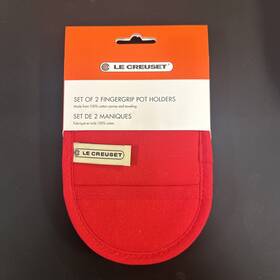 Le Creuset 630870103602 Cerise 100% Cotton Fabric Fingertip Pot Holder Hot Pad Set Textiles
